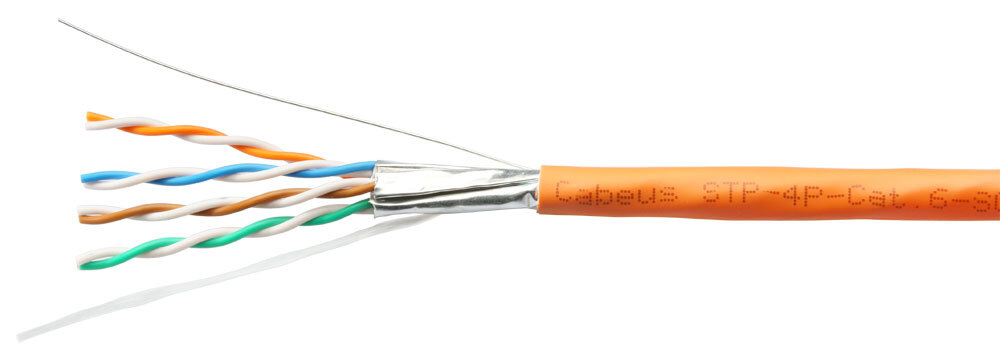 Кабель витая пара F/UTP 6а кат. 4 пары Cabeus STP-4P-Cat.6a-SOLID-IN-LSZH
