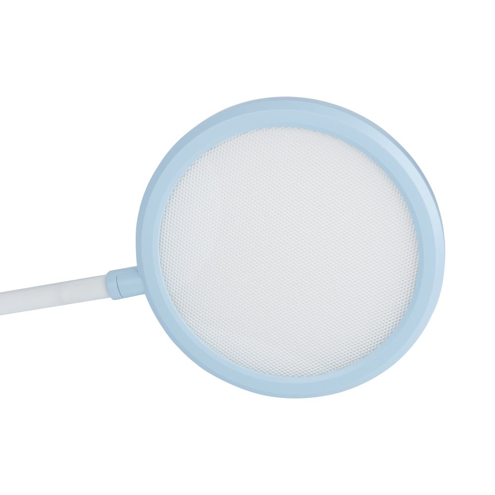 ULM-D150 15W-3000-6500K-DIM BLUE Светильник настольный светодиодный с подставкой под телефон и канцелярские принадлежности. С ночной подсветкой. Сенсорный выключатель. Диммер. Голубой. TM Uniel