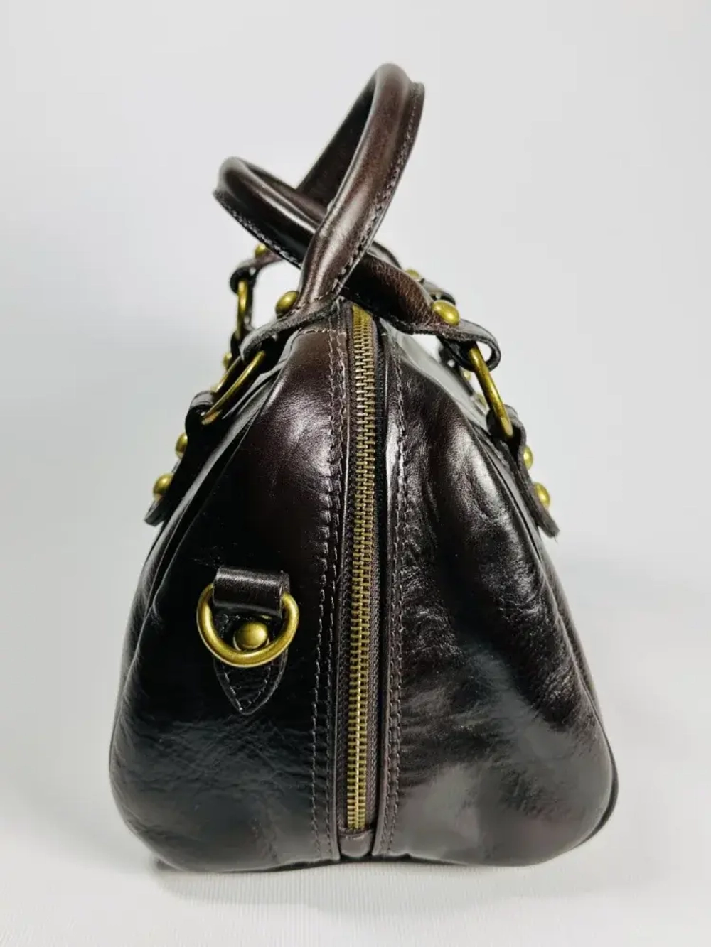 Женская сумка-саквояж из натуральной кожи vitello tamponato