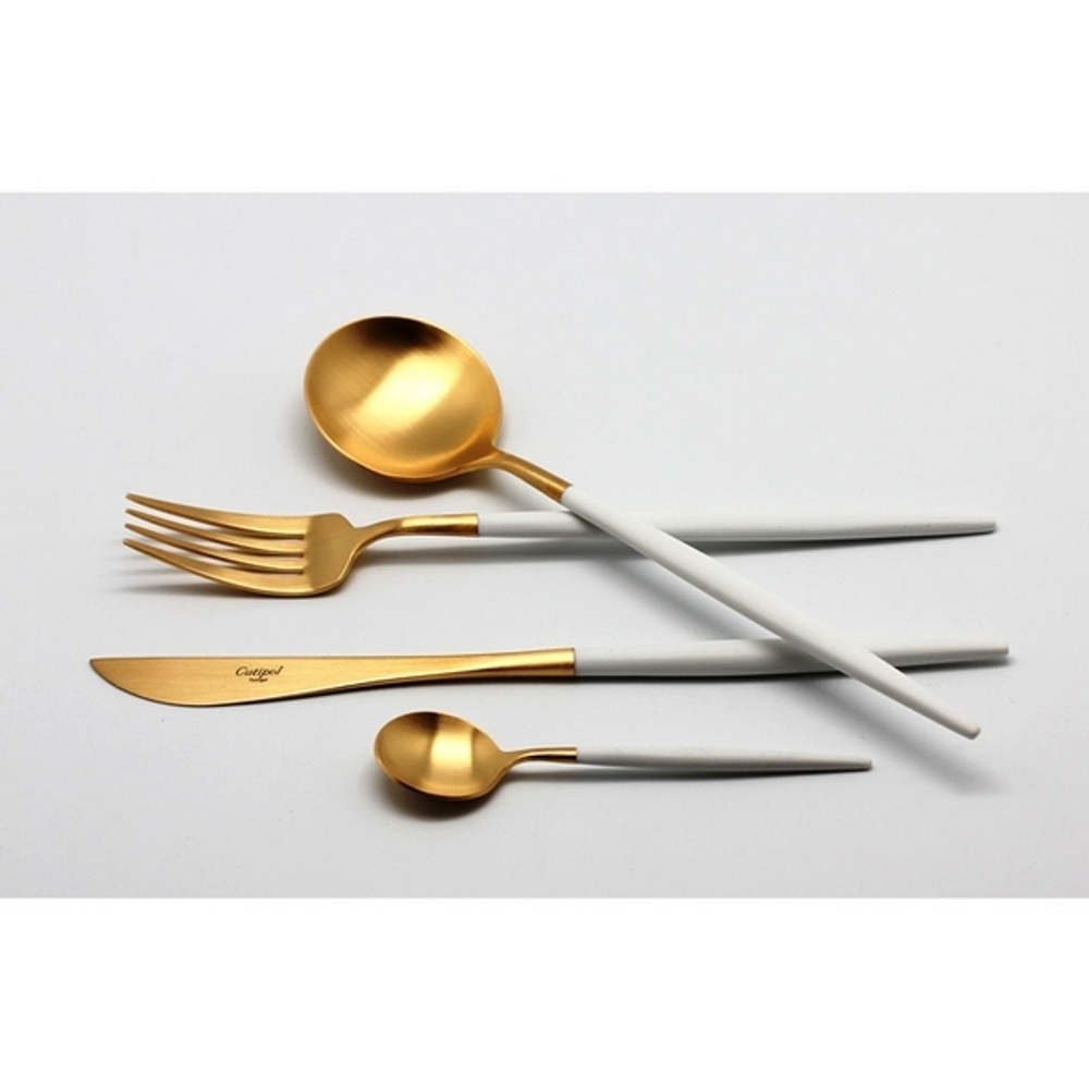 Набор столовых приборов на 6 персон 24 предмета Cutipol Goa White Gold общий вид