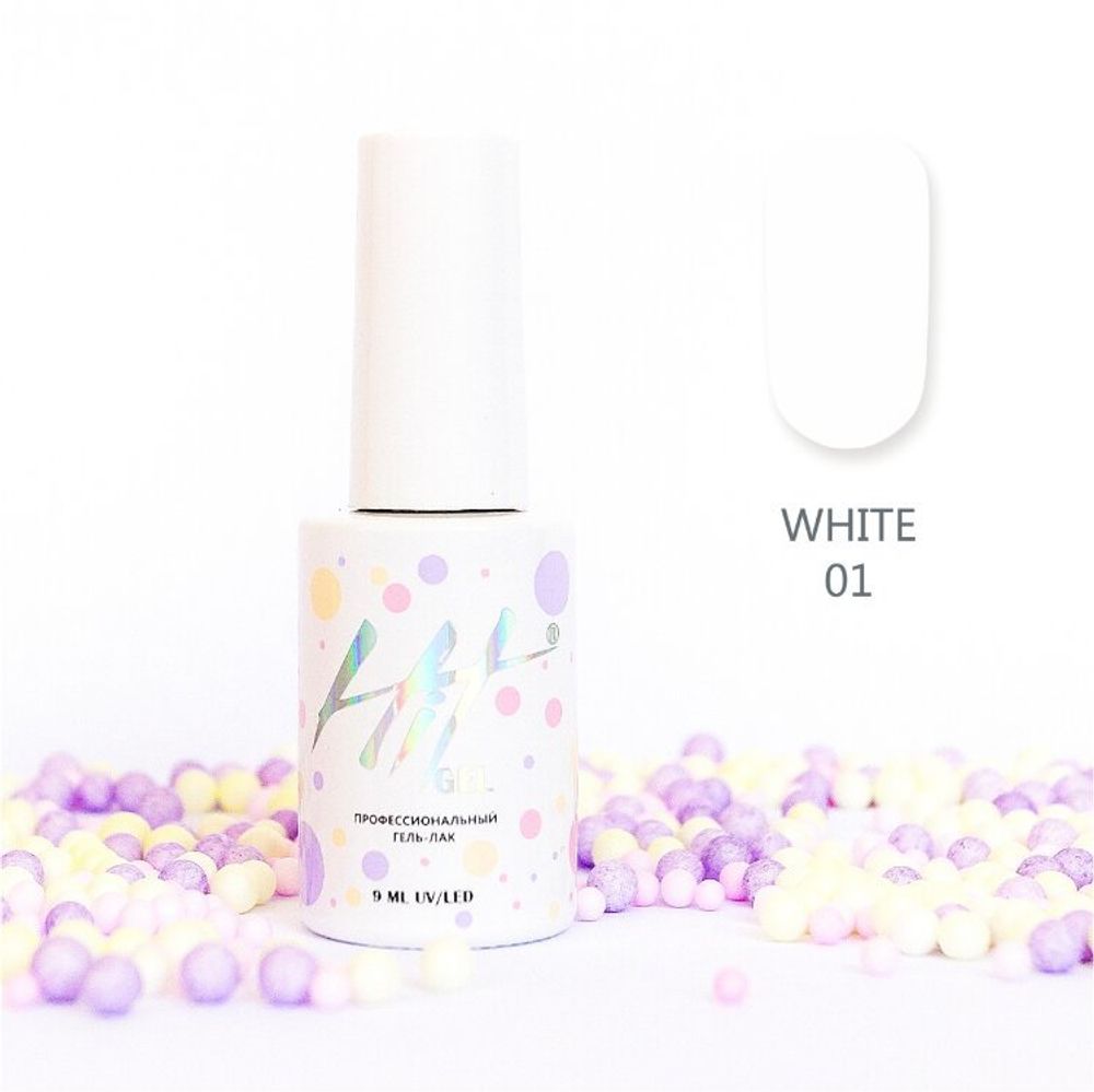 Гель-лак White ТМ &quot;HIT gel&quot; № 01, 9 мл