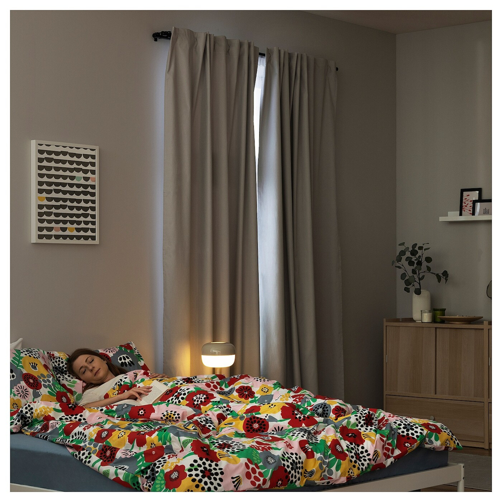 IKEA BRUKSVARA  (ИКЕА БРУКСВАРА)  -  Штора, 1 шт, на ленте/серая, 140x250 см