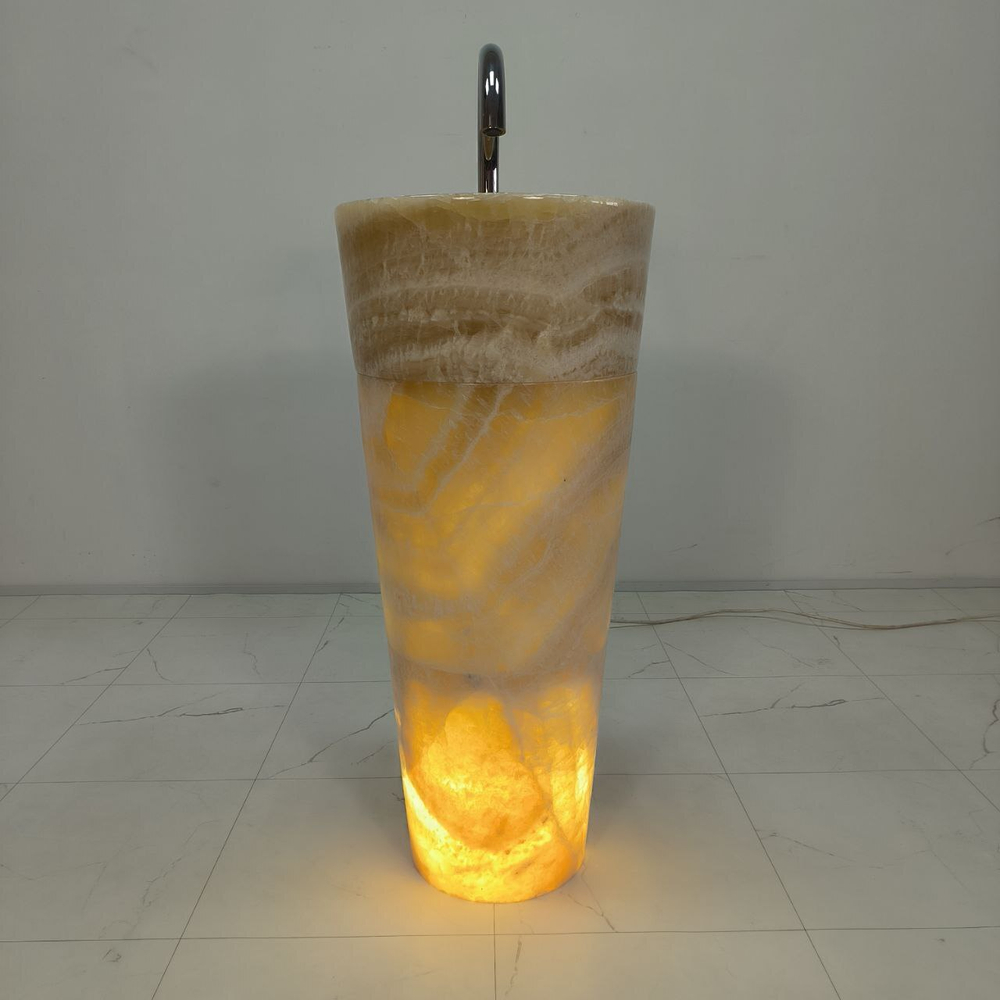 Раковина напольная из оникса Yellow ON-55007 90*40*40  0205