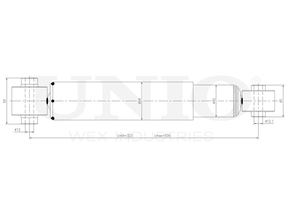 Амортизатор газовый задней подвески UNIO SAB-10777
