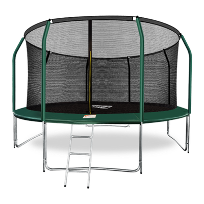ARLAND Батут премиум 14FT с внутренней страховочной сеткой и лестницей (Dark green)