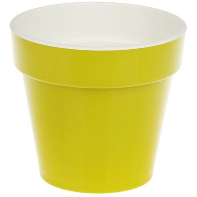 Кашпо для цветов пластиковое 2,4л d-17,5см «Порто» со вставкой фисташковый