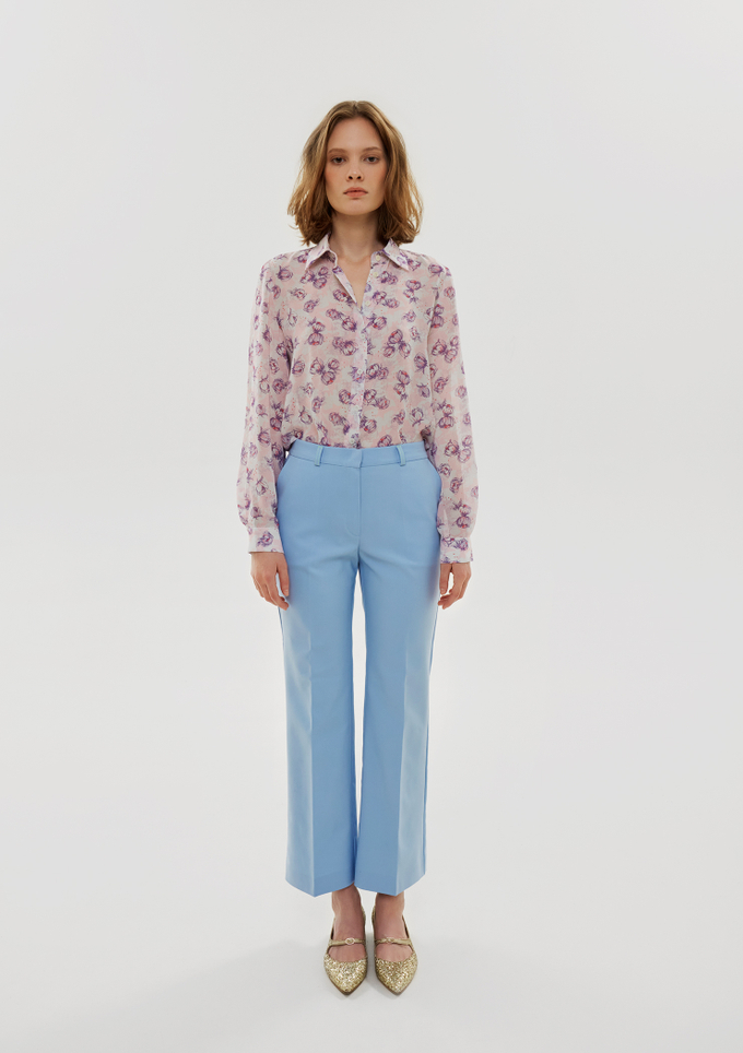 Брюки укороченные, голубой