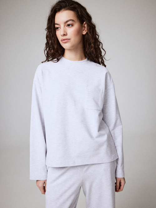 Лонгслив Mika Longsleeve with pocket in Grey