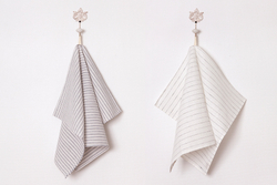 Набор полотенец 2шт Luxberry Cheff Assistant белый-серый-полоска