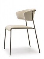 Кресло с обивкой Scab Design Lisa, черный глянцевый никель, слоновая кость