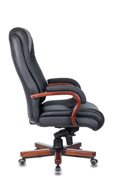 Кресло руководителя Бюрократ T-9925WALNUT черный кожа крестов. металл/дерево
