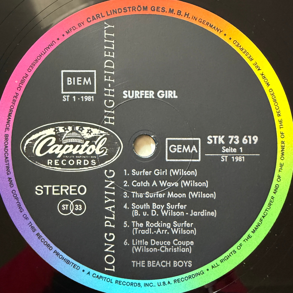 The Beach Boys ‎– Surfer Girl (Германия 1966г.) Т