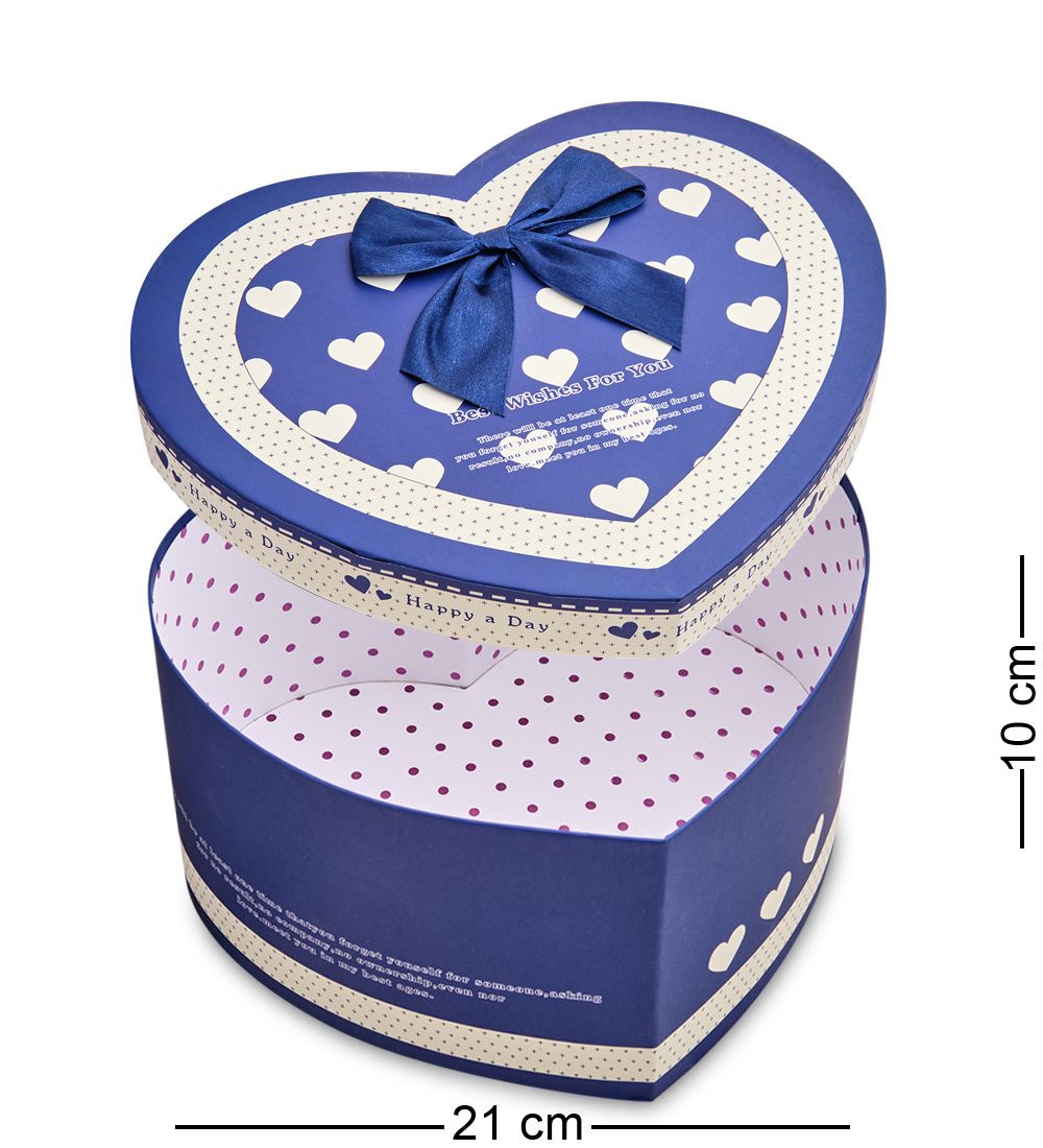 WG-54/1-C Коробка подарочная «Сердце» цв.синий