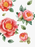 Наклейки "Пионы" розовые