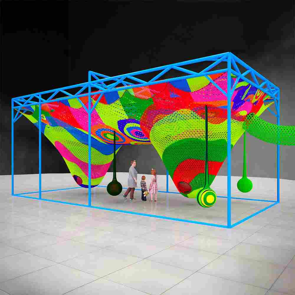Верёвочная конструкция «Радужная паутина»