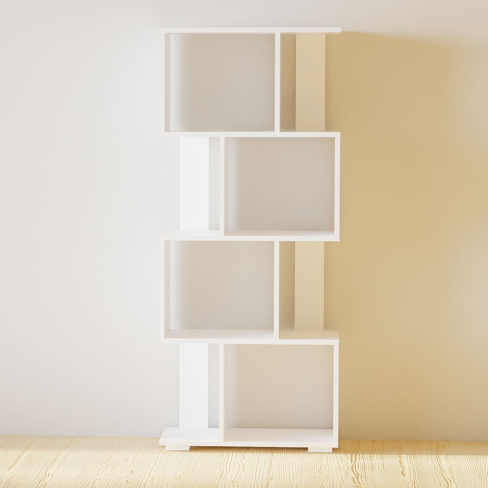 Стеллаж, 60х30х142, Дален , деревянный напольный для игрушек и для книг, белый, Dipriz