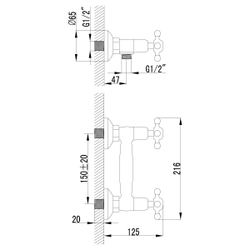 Смеситель Lemark Vintage LM2803B для душа
