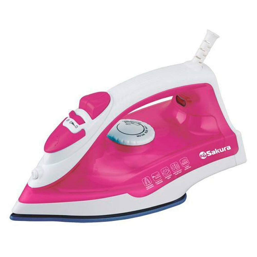 Утюг 1800Вт керамическая подошва, бело-пурпурный, SA-3062CP