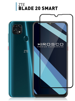Защитное стекло ROSCO для ZTE Blade 20 Smart оптом (арт. ZTE-B20S-FSP-GLASS-BLACK)