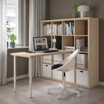 Письменный стол и стеллаж - IKEA KALLAX/LAGKAPTEN, 120х60 см, 147х39х147 см, под беленый дуб/белый, КАЛЛАКС/ЛАГКАПТЕН ИКЕА