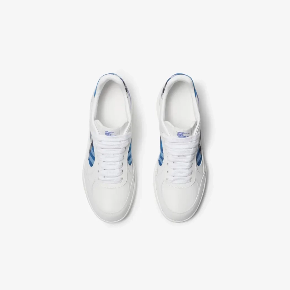Leather and Check Terrace Sneakers – мужские слипоны из кожи от Burberry