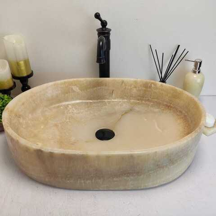 Раковина из оникса Oval Yellow Big OY-60661 60*40*14
