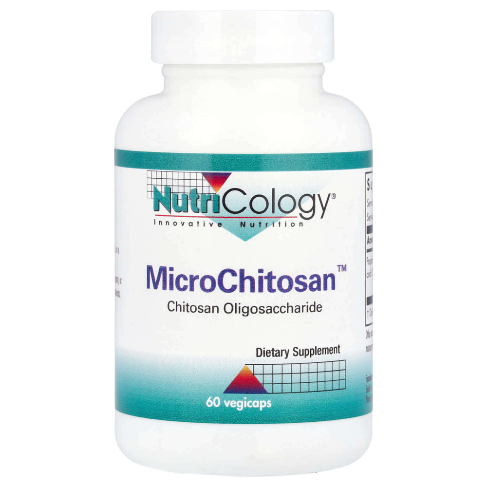 Nutricology, MicroChitosan™, олигосахарид хитозана, 60 растительных капсул