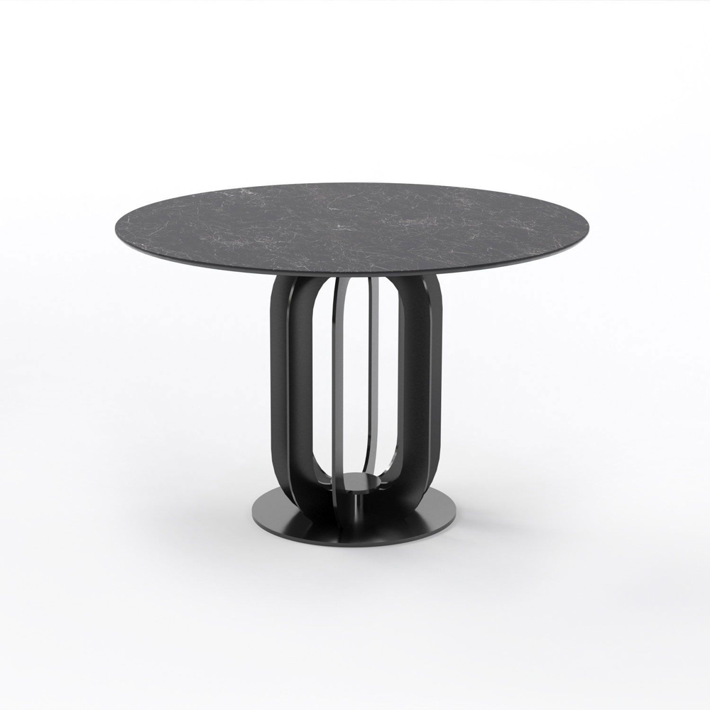 Стол круглый Castro 120, керамика матовая, черная