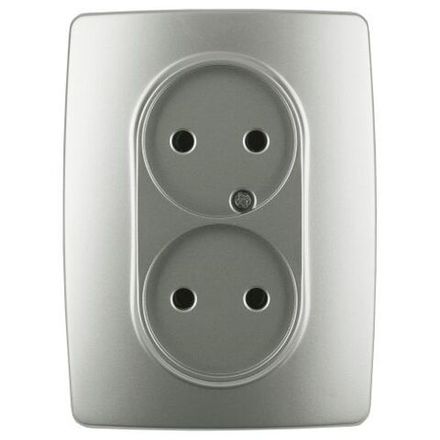 Розетка 2-м СП Эра12 12-2107-15 16А IP20 16AX 250В 2х2P перламутр. Эра Б0031247