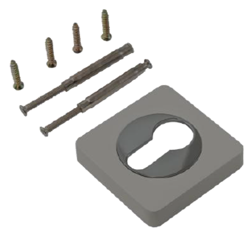 Накладка квадрат на цилиндр Ренц INET 02 MBN/CP, цвет никель черный матовый(графит)/хром (гарантия - 12 месяцев)