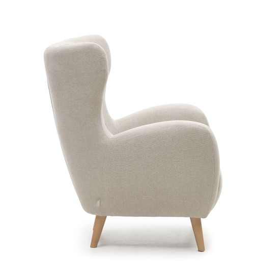 Patio Бежевое кресло из синели с ножками из массива бука Испания 