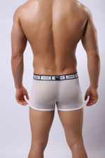 Сетчатые трусы-боксеры Cockcon Trunks с принтом на гульфике (Размер: XL) (Цвет: красный)