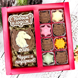 Шоколадный набор "С Новым годом. Лошадь 2026. Чудес и подарков. Подковы"