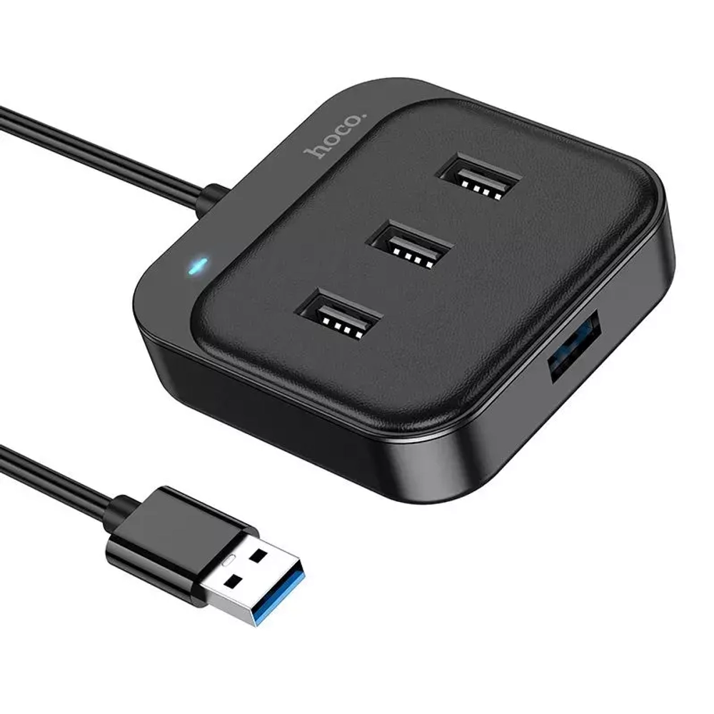 USB HUB 4USB/Type-C  Hoco HB31 0.2m Black