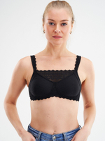Бюстгальтер ортопедический после мастэктомии с манишкой Amoena Dana без косточек, черный, 80E