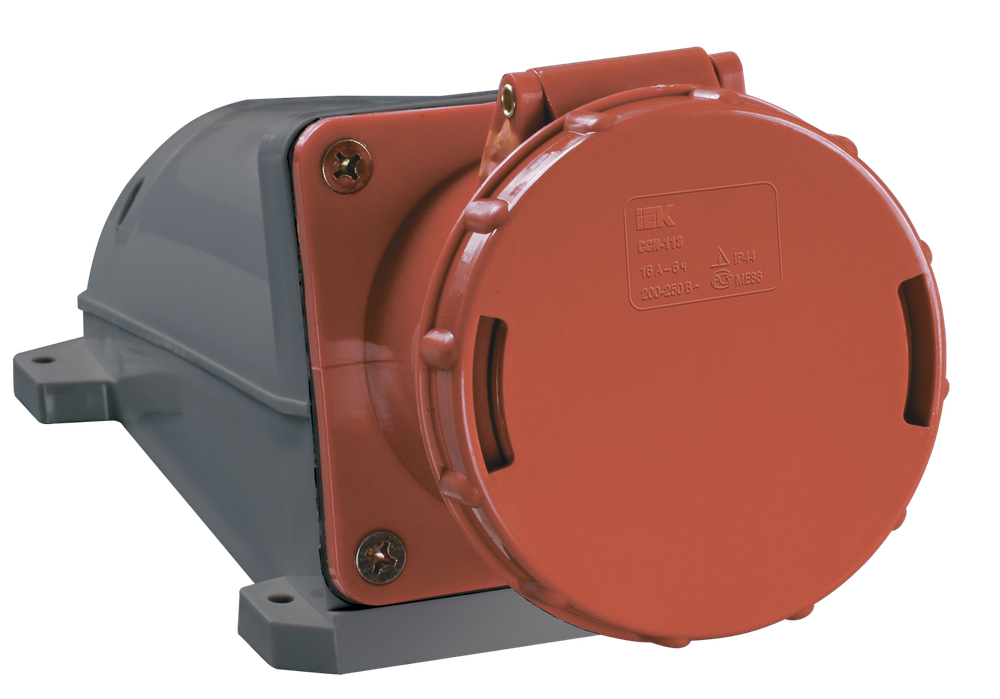 Розетка стационарная ССИ-134 63А-6ч/380-415В 3P+PE IP54 IEK