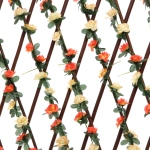 Забор декоративный «Разноцветный вьюнок» при ширине 2 м высота 0,95 м (h-1,2м в сложенном), Зеленый