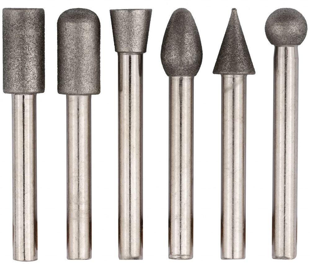Шарошки усил сталь с алмаз.напыл,штифт 6мм 6шт FIT 36482