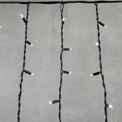 Светодиодная бахрома с колпачком 3,2*0,9 м., 168 белых LED ламп, каучуковый черный провод, LTC (LL168-1-2W)