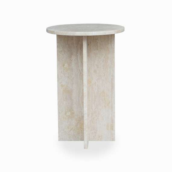 Кофейный стол Dokka Ø40х60 см, бежевый мрамор