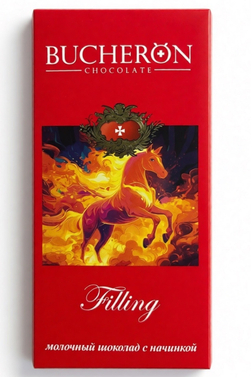 ШОКОЛАД BUCHERON НГ FILLING ПРАЛИНЕ КРАСНАЯ ЛОШАДЬ 85Г/60