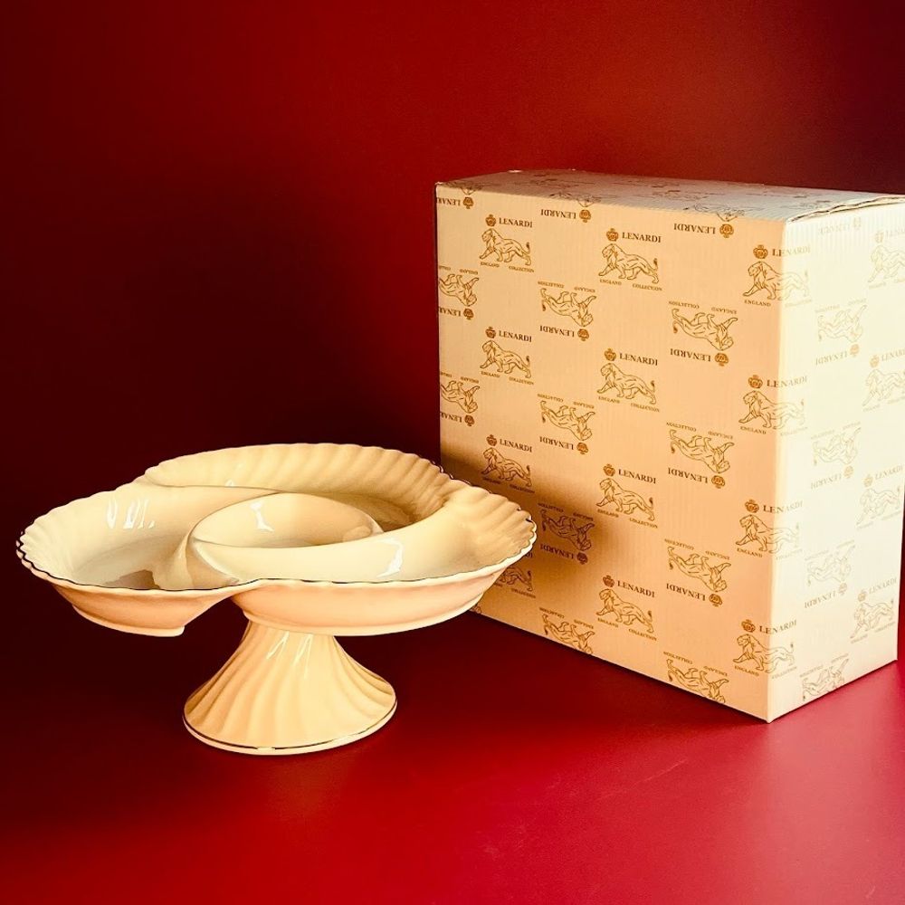 Lenardi 305-130 Менажница 27см на ножке ЖОЗЕ в под.уп.(х6)Фарфор