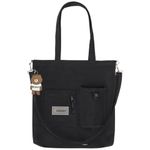 Сумка-шоппер HEIKKI, канвас, карман для бутылки, 35х35 см, черный, Код 1С, 272442