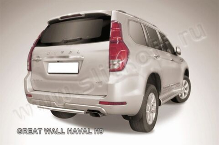 Защита заднего бампера (нержавейка) Haval H9 (2014-2017) d57 короткая