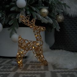 ULD-M2430-030-STB-3AA WARM WHITE IP20 GOLDEN DEER Фигура светодиодная каркасная Золотой олень. на батарейках 3АА не в-к. 24х30см. 30 светодиодов. Теплый белый свет. Провод прозрачный. TM Uniel