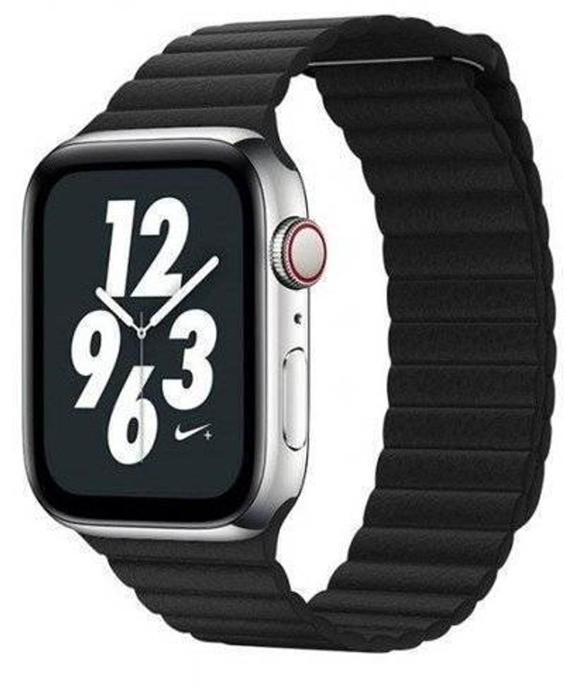 Браслет-ремешок для Apple Watch Magnit leather back loop band (WH5206-BK) Black Coteetci