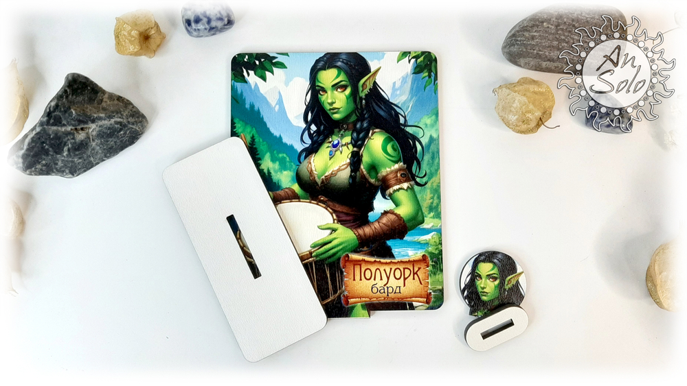 Женский аватар Полуорк Бард для настольных игр, ДНД