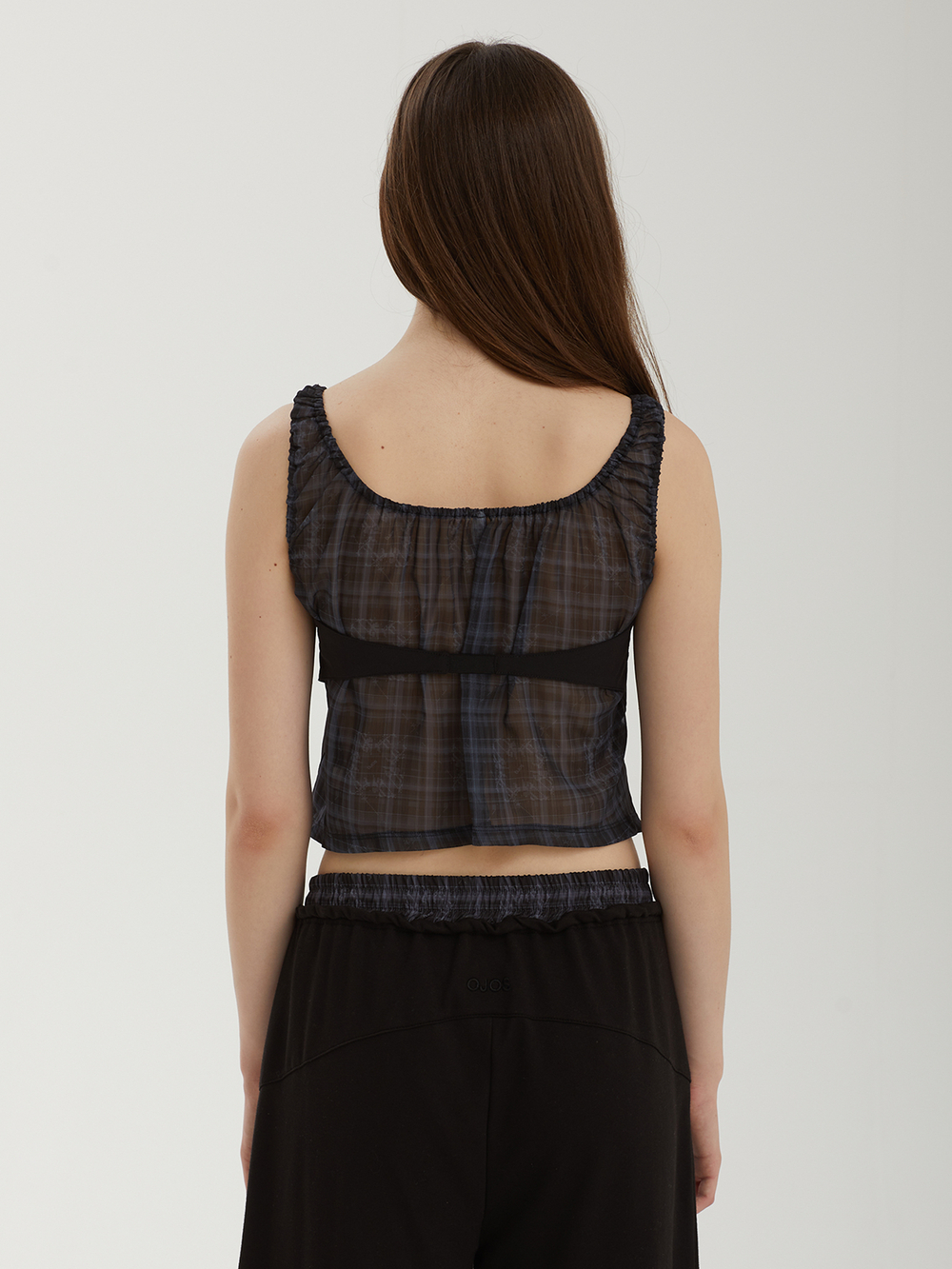 Топ Halter Strap Plaid Sleeveless