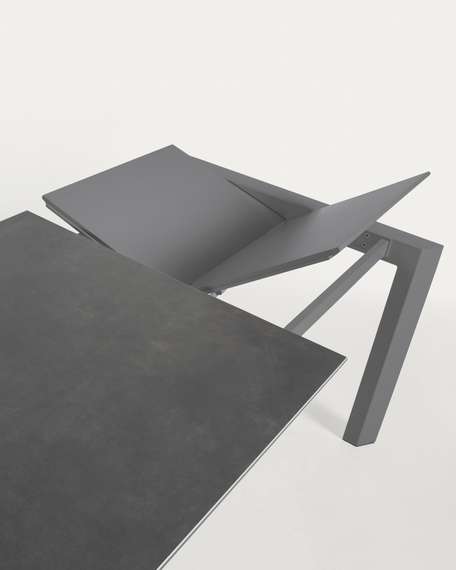 Раздвижной стол Axis 160-220x90 см, черная керамика, черный каркас