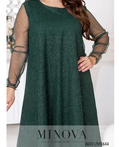 Платье 8644-темно-зеленый Minova